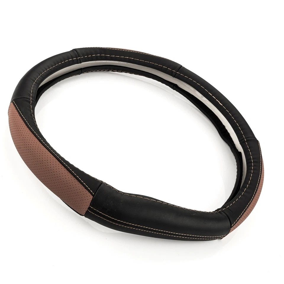 Funda De Volante Ø 38x9 Cm 15x3,5 Pulgadas Negro Marrón Para DAEWOO - Imagen 3 de 4