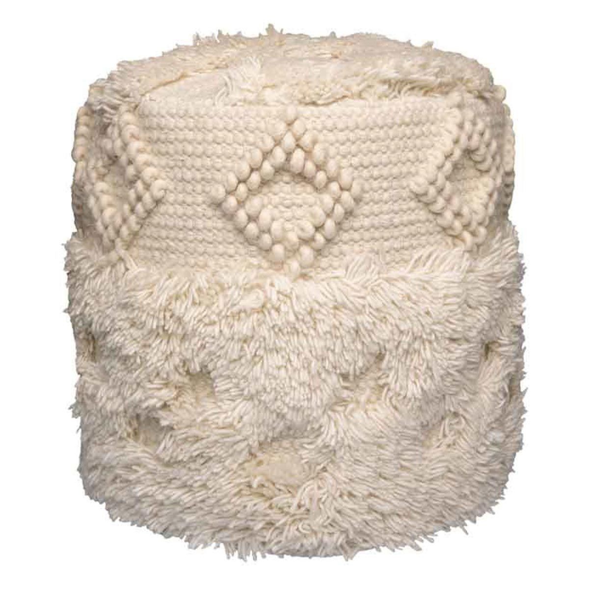 Pouf bohème Bohist 35cm en jute naturel tressé pour salon cosy