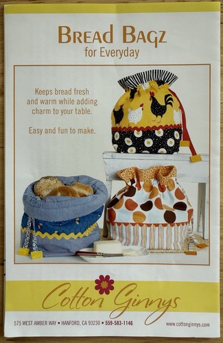 Easy & Fun To Make Bread Bagz For Everyday Pattern By Cotton Ginny’s | eBay