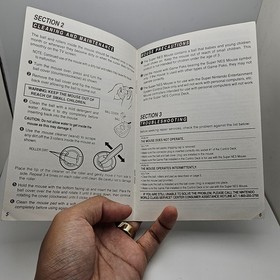 Super NES Mouse Instruction Booklet Manual Super Nintendo SNES Only