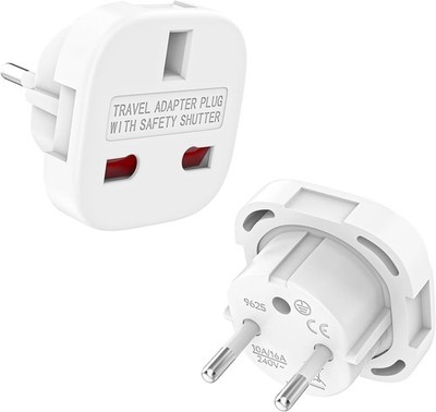 Pack of 2 UK to DE Travel Adaptor England Germany Plug, Travel Plug Type G