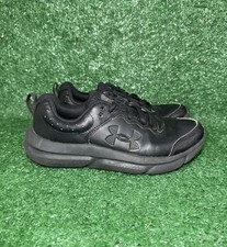 Under Armour BGS Assert 10 Black Leather Shoes Sneakers Boys Youth Kids Size 5Y