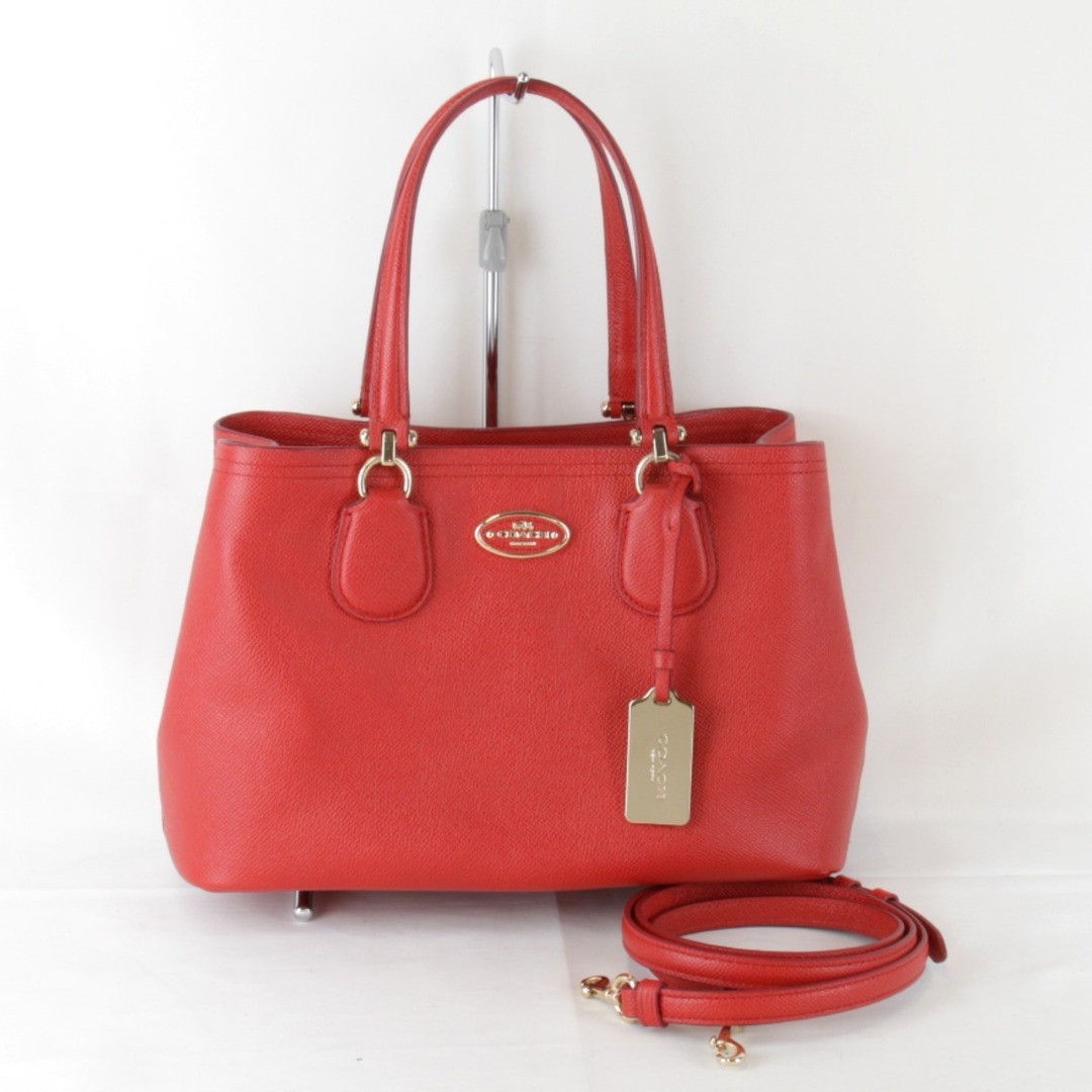 Vintage Coach 34563 Two-Way Leather Handbag in Red
