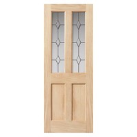 JB Kind Internal Churnet Oak 2 Light Leaded Glazed Doors