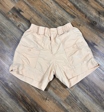 AFTCO Original Nylon Cargo Fishing Shorts Men 30 Pink Embroidered Logo 6" Inseam