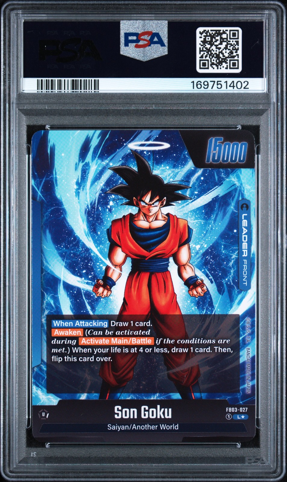 2024 DRAGON BALL SUPER CARD GAME FUSION WORLD RAGING ROAR SON GOKU PSA 10 view 2
