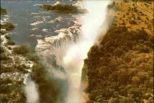 Victoria Falls Zimbabwe aerial view Main Gorge vintage postcard m581