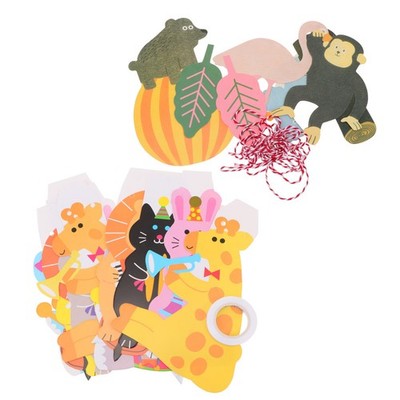 4 Sets Cartoon-Tier-Geburtstagsbanner, Babyparty-Party, dekorative Girlanden