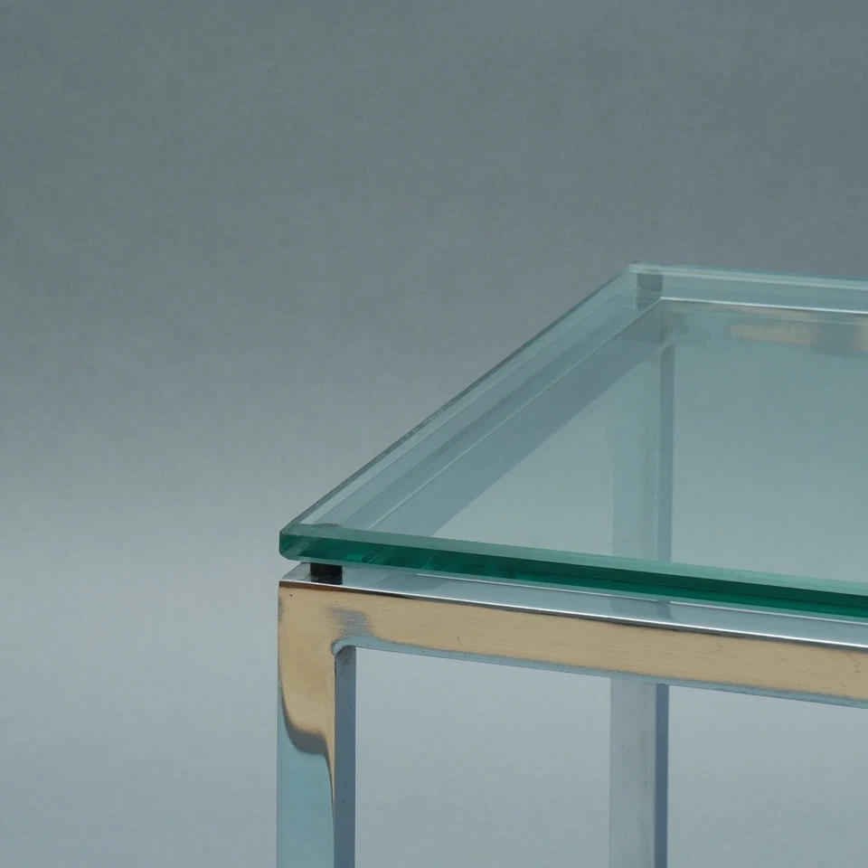 Vintage 60s Coffee Table Steel And Glass Hbt 42 x 75 X 40 CM Florence Knoll-ära - Image 4 of 4