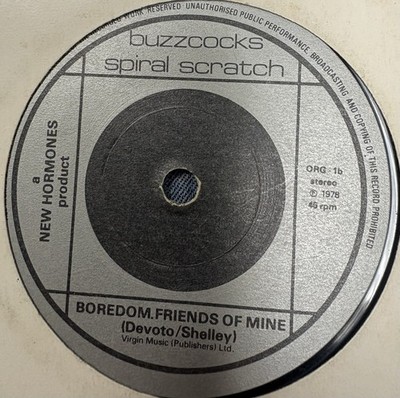 Buzzcocks Spiral Scratch  Vinyl 7'' Single  Punk/New Wave