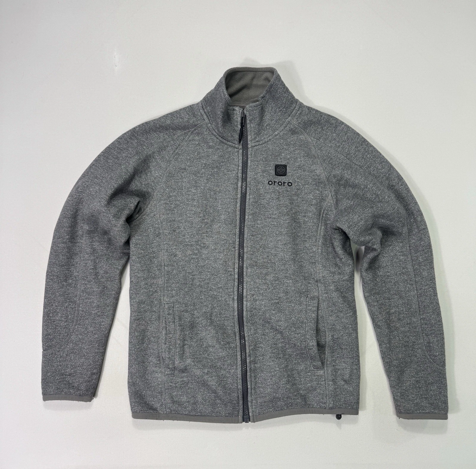 Ororo Heated Jacket Mens XS Gray Full Zip Fleece Lined No Battery Outdoor
