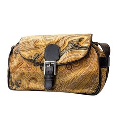 Etro Paisley Nylon Shoulder Bag Brown Logo Ja...