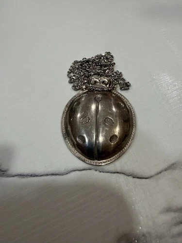 REED & BARTON STERLING SILVER LADYBUG WHISTLE PENDANT 1970