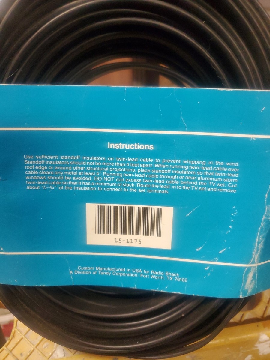 Twin Lead Cable 300 ohm Foam Insulated Flat Wire TV Video Twin Lead Cable 300 ohm Foam Insulated Flat Wire TV Video
