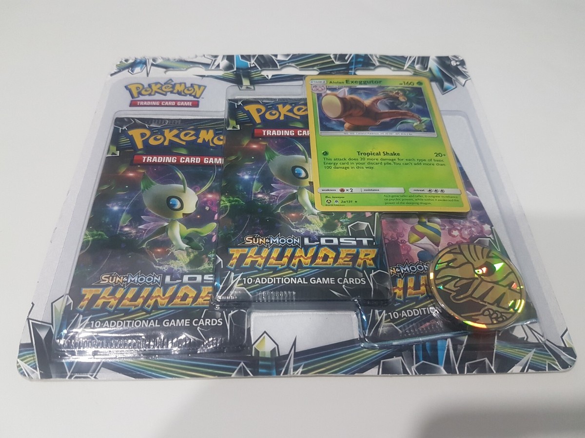Pokemon Sun & Moon Lost Thunder 3 Pack Blister Alolan Exeggutor