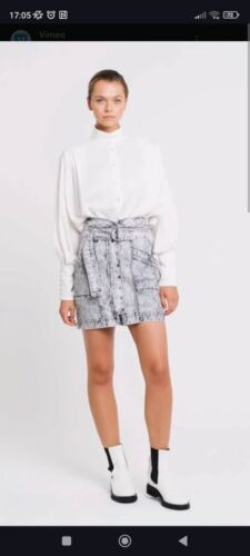 Sass And Bide Size 40 Bnwt The Faint Heart Denim High Waist Skirt