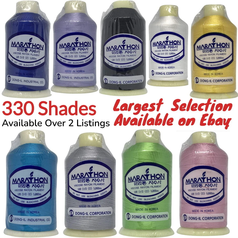 Embroidery Machine Thread Marathon Rayon for Brother Janome 400+ Colours 1,000m - Image 2 of 4