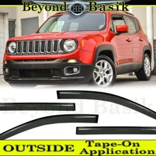 For 2015-18 19 20 21 2022 2023 Jeep Renegade SMOKE Door Vent Visors Rain Guards