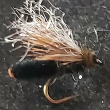 CADDIS DIVING BLACK # 20 NYMPH FLY FISHING FLIES FRONTIER CUSTOM TIED