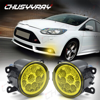 For Ford C-MAX 2013-2018 Yellow LED Fog Lights Lamp Replacement Bulbs Pair