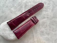 22mm/18mm Burgundy Alligator Crocodile Print Leather Watch Strap Band