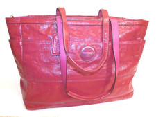 COACH Diaper Bag Peyton Patent Leather Signature Travel Tote Baby