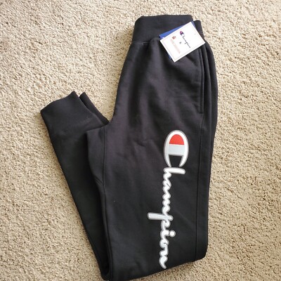 NWT Champion x Super Mario Bros Goomba mens black Sweatpants reverse weave sz S