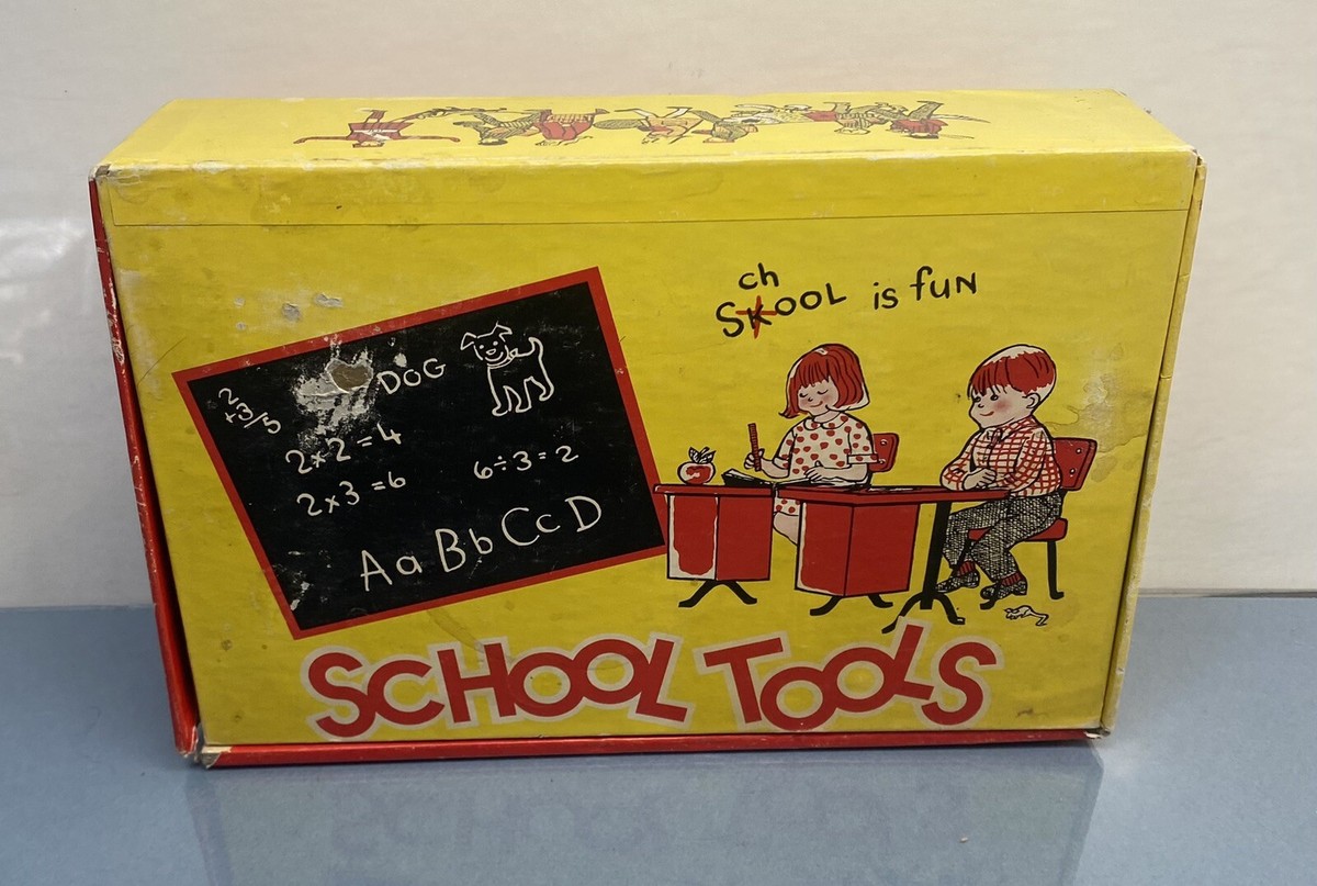 Vintage Cardboard School Tools Pencil Box | eBay