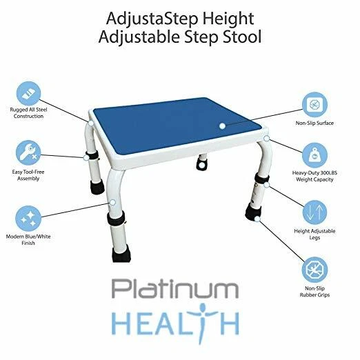 AdjustaStep Height Adjustable Step Stool All Steel Construction Anti-Slip Base - Image 4 of 4
