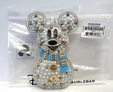 NEW BAUBLEBAR MICKEY MOUSE DISNEY SNOWMAN PUFF BAG CHARM CRYSTALS IRIDESCENT