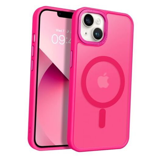 Magnetic for iPhone 13 Case & iPhone 14 Case [Compatible with Hot Pink