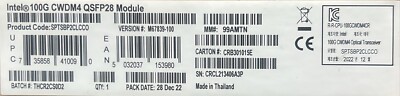 Intel SPTSBP2CLCCO Silicon Photonics 100G CWDM4 QSFP28 Optical Transceiver NEW