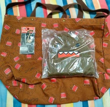 NHK Domo-Kun Set of 3 Character Strap Knit Cap Beanie for Kids Tote Bag Rare