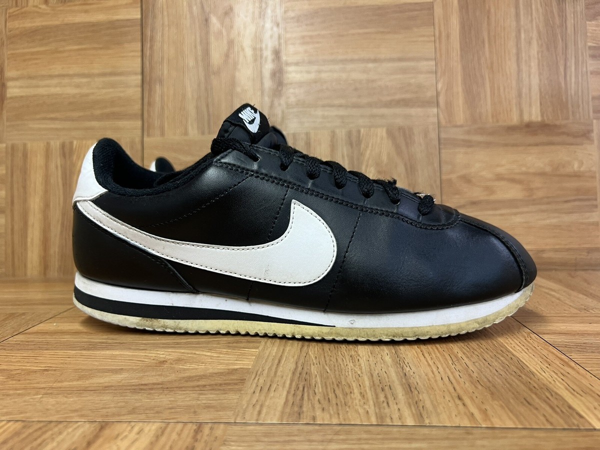 RARE🔥 Sz 10 Nike Cortez Basic Leather Black White OG Men's Shoes