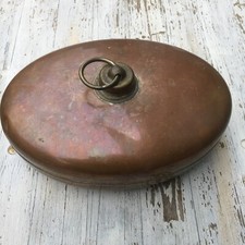 W&auml;rmflasche Bettflasche Kupfer Messing Vaccumfest DRPA Handarbeit Alt Antik