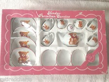   VINTAGE STEIFF 1987 Child's Tea Set Dishes Petsy Teddy Bear Porcelain 39.580/4  