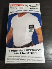 Small Men's Undertech Undercover Compression Conceal V-Neck Travel T-shirt White