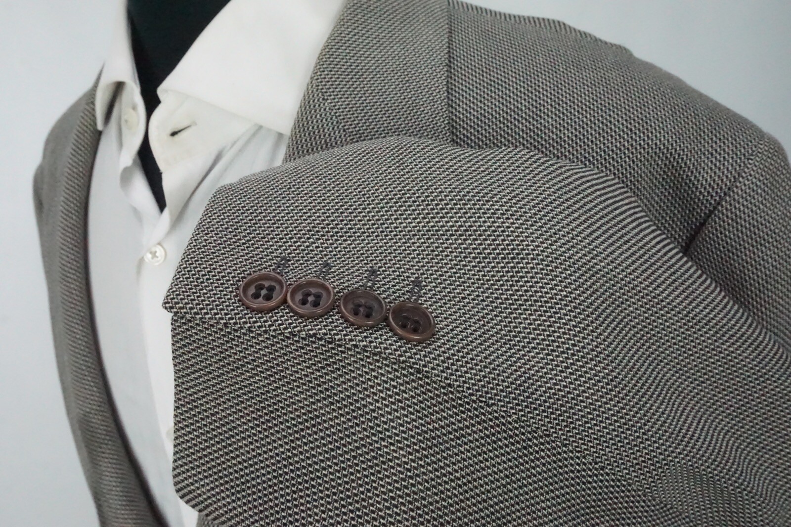 Giacca cappotto sportivo Yves Saint Laurent Pour Homme misto lana tessuto grigio nero 52