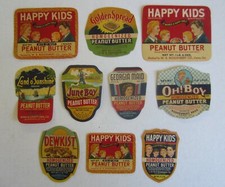 Lot of 10 Old Vintage 1930s PEANUT BUTTER Jar...