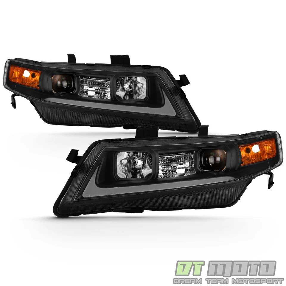 Faros proyectores tubo LED 2004-2008 negro Acura TSX CL9 faros izquierda+derecha Foto 3 de 4