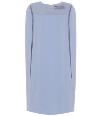 NWT 100% AUTH Max Mara Sospiro Cape Shift Dress In Blue $1135 US14/IT 48