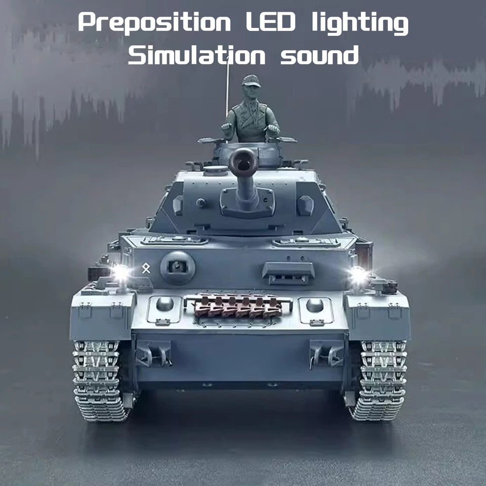 Tanque de radiocontrol Henglong 1:16 Panzer alemán IV (tipo F2) tanque de metal medio RC versión profesional Foto 3 de 4