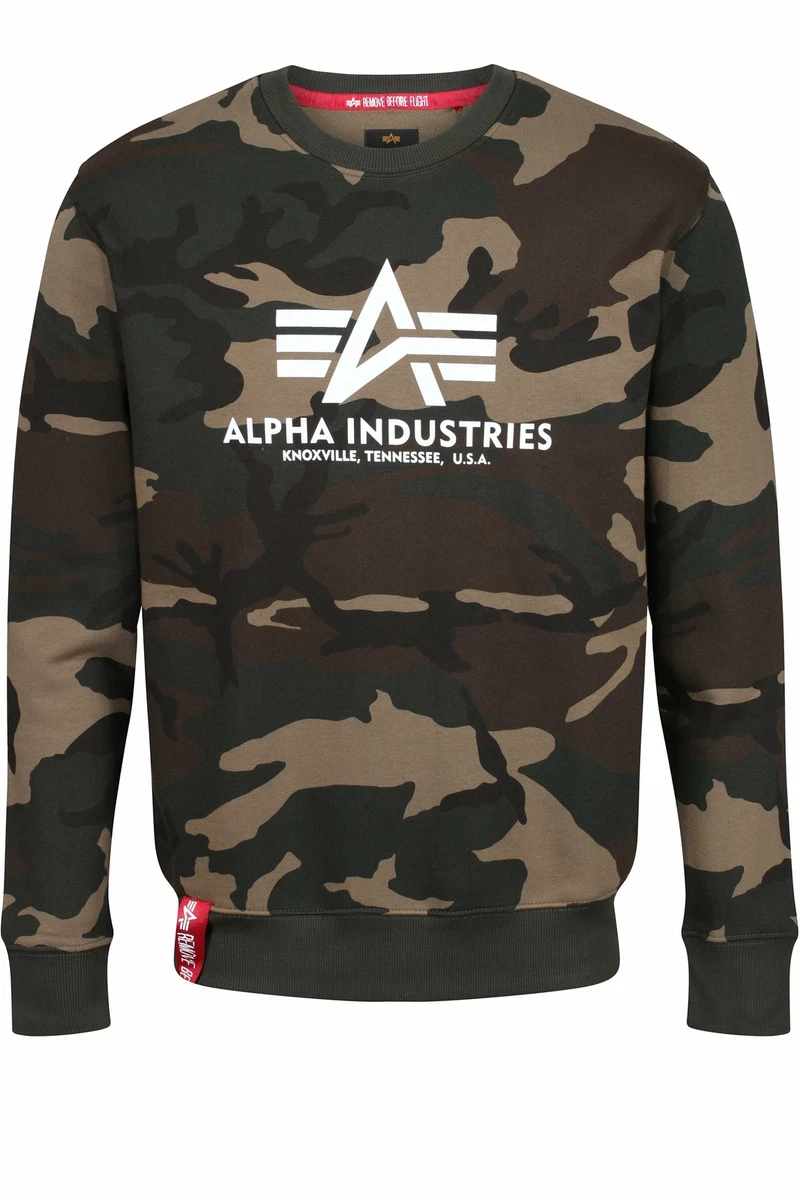 Woodland Basic ALPHA Camo Crew Sweatshirt eBay Neck | INDUSTRIES Camo