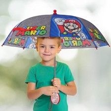 Kids Umbrella Super Mario Batman Toddler  Little Rain Wear Polyester Ages 3-6