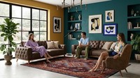 Braunes Wohnzimmer-Set 3+3+1-Sitzer-Sofas Sessel PolstermöBel Designer