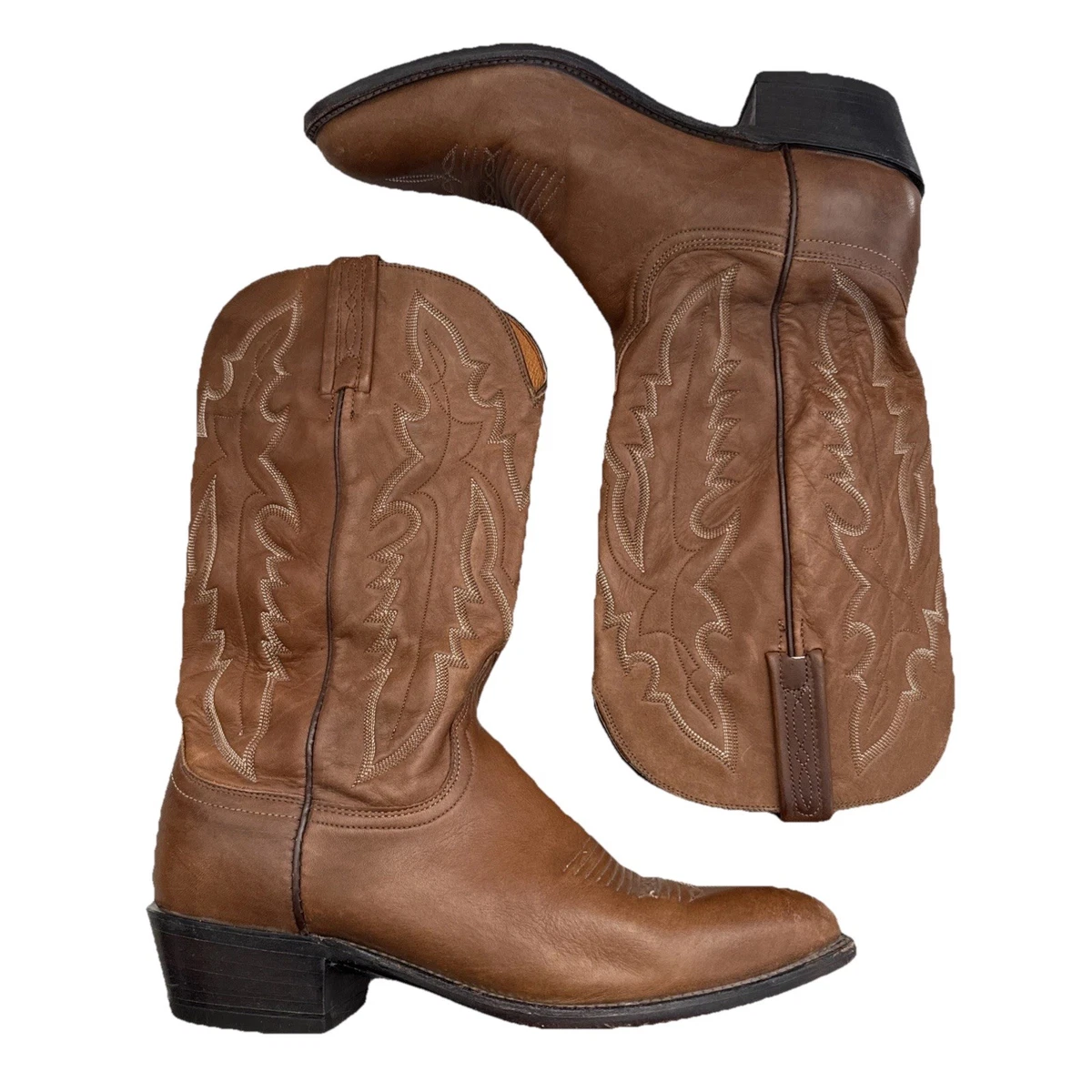 Pull&Bear - Bottes de cowboy en cuir - Marron