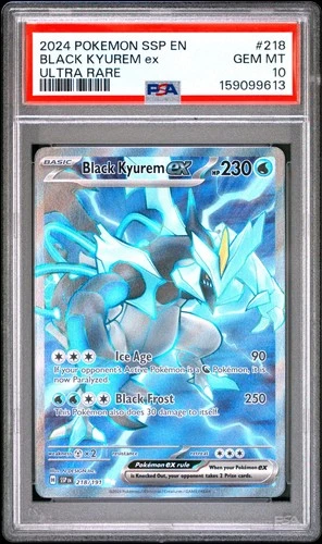 2024 Pokémon Surging Sparks BLACK KYUREM EX #218 ULTRA RARE PSA 10 Gem Mint