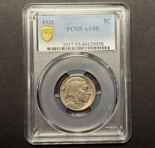 1918 Buffalo Nickel — PCGS AU55 🔥 Better Date