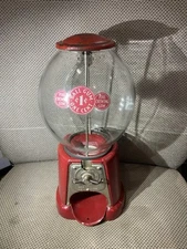 Antique Glass Advanced Model D Penny One Cent Gumball Machine Coin Op Vending
