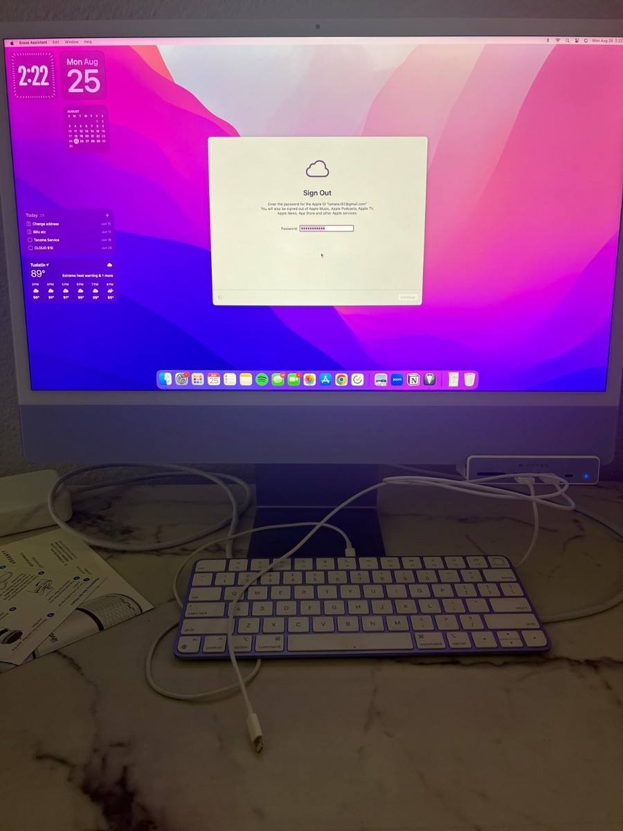 Apple iMac 24'' Apple M1 8GB 256GB SSD Purple - MGPP3LL/A